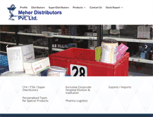 Tablet Screenshot of meherdistributors.com